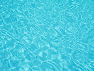 Blurred distortion of tiles on surface water