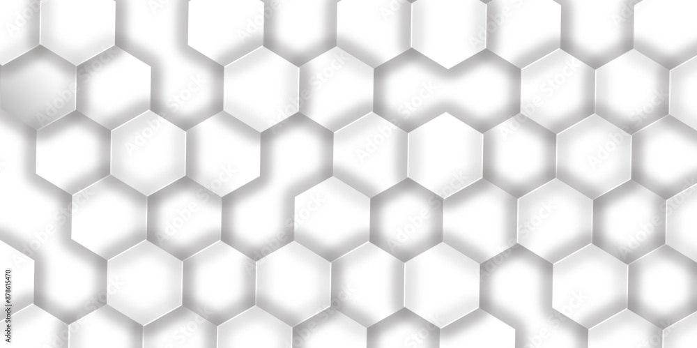 Poster abstract white background with hexagons. abstract hexagon polygonal pattern background vector. seaml