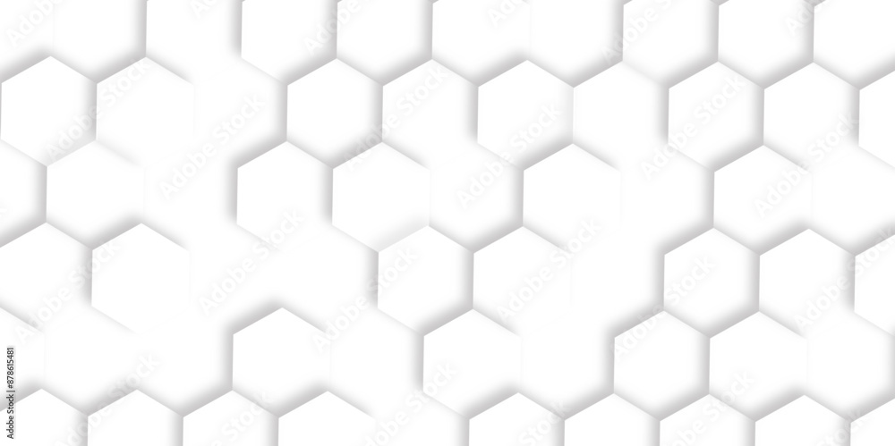 Poster abstract white background with hexagons. abstract hexagon polygonal pattern background vector. seaml