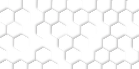 Naklejka premium Abstract white background with hexagons. Abstract hexagon polygonal pattern background vector. seamless bright white Pattern with hexagons illustration of a honeycomb. Futuristic surface .