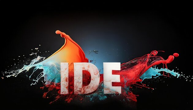 Abstract Colorful Art Featuring IDE Text