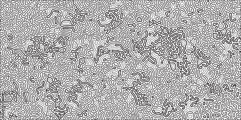 Poster abstract turing organic wallpaper with background. turing reaction diffusion monochrome seamless pat