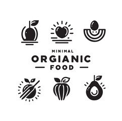 Organic food logo set vector illustration