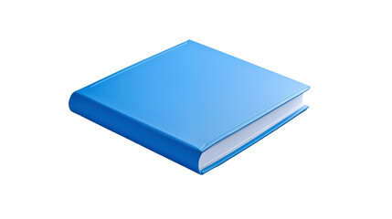 Blue hard cover book transparent background.