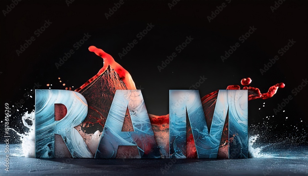 Poster high-performance ram with dynamic liquid splash effect