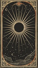 illustrations of tarot cards, the theme of isoterics and fortune telling Generative AI