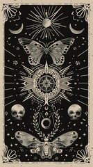 illustrations of tarot cards, the theme of isoterics and fortune telling Generative AI