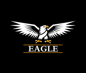 Eagle silhouette vector illustration logo