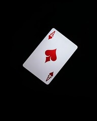 Obraz premium Ace of Hearts Playing Card Against Black Background