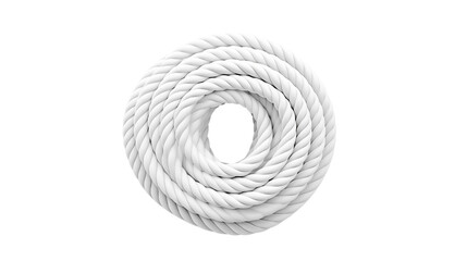 Curled rope transparent background.