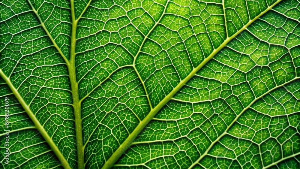 Wall mural vibrant green organic leaf texture serves as a stunning macro background, showcasing intricate veins