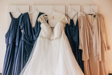 hanging wedding dress