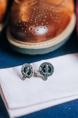 close up of a cufflinks