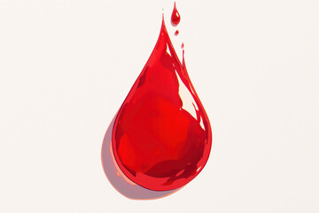 Obraz premium A single drop of blood on a white background