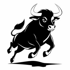 bull on white background vector