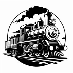 steam locomotive vector illustration