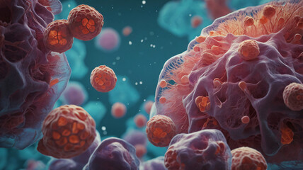 cancer cells, long covid virus, tuberculosis disease, biopsy and surgery, air pollution concept
