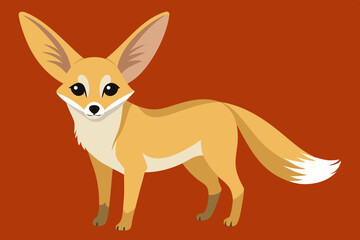 A Highly detailed fennec fox vector art illustration