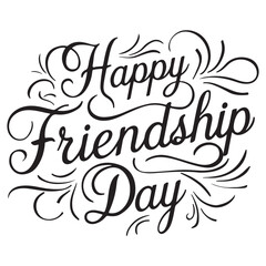 happy friendship day typography with white background