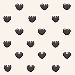 minimal 3d  heart shape seamless pattern . background  for  product display or your design . colorful . modern vintage background.