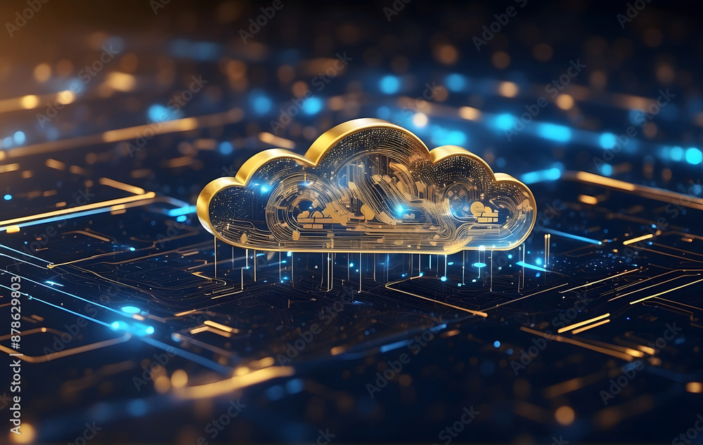Poster cloud computing secure data transfer, cybersecurity, & advanced network technology