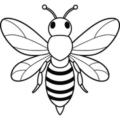 Bee, honey bee isolated on a white background. Naturalistic, scientific, botanical engraved illustration, vector drawing,