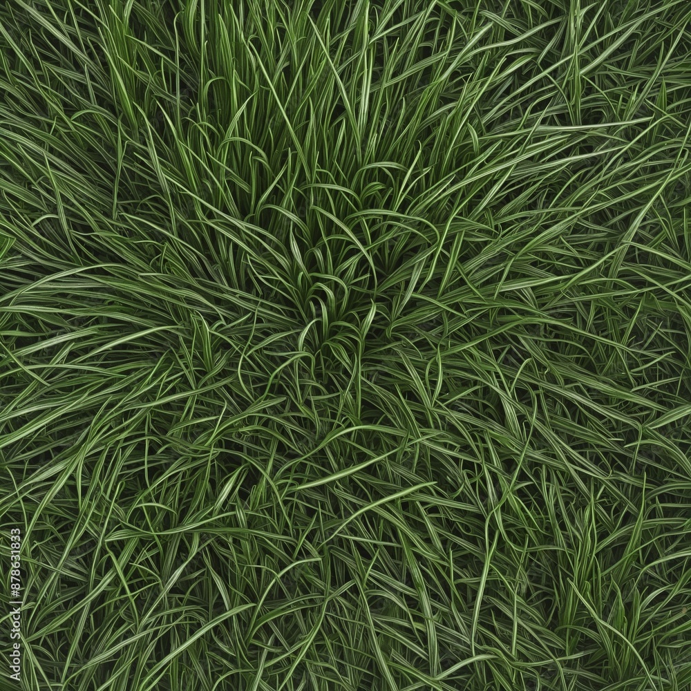 Poster 3d rendering of lush meadow foliage in a natural setting