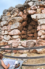 Fototapeta premium An archaeologist at work, Tiryns, Greece