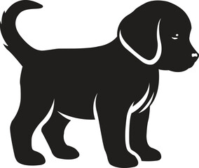 Minimalist Bold Puppy Icon Graphic Design