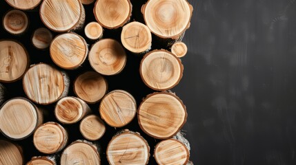 Sustainable energy production, tree cutting, wood processing, and biomass energy, focus cover all object