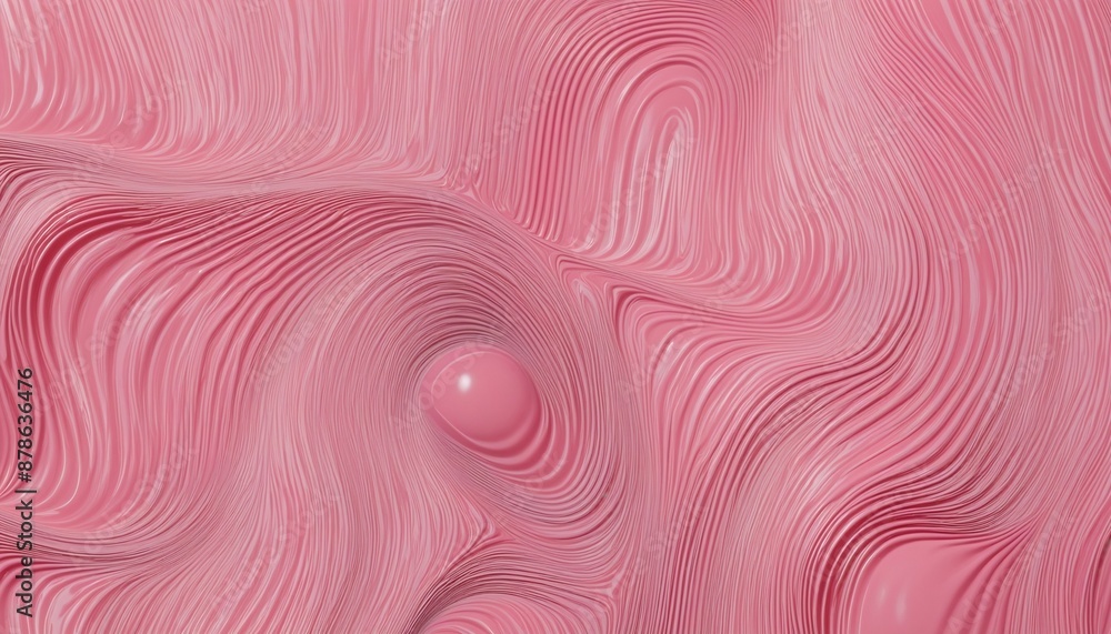 Poster abstract three-dimensional wave curve design concept with modern pink and yellow gradient colors