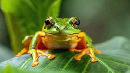Obraz premium Frog on a leaf