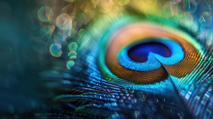 Naklejka premium Feather of a peacock