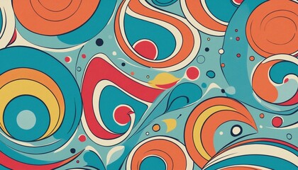 Fototapeta premium Colorful hand-drawn geometric shapes create a fun and bright seamless pattern design