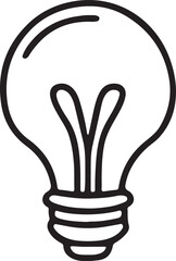 Isolated On Lit Electric Light bulb illustration White Background - Vector