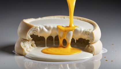 Delicious Cheese Fondue: A Creamy Milk Product Dish with a Melty Background