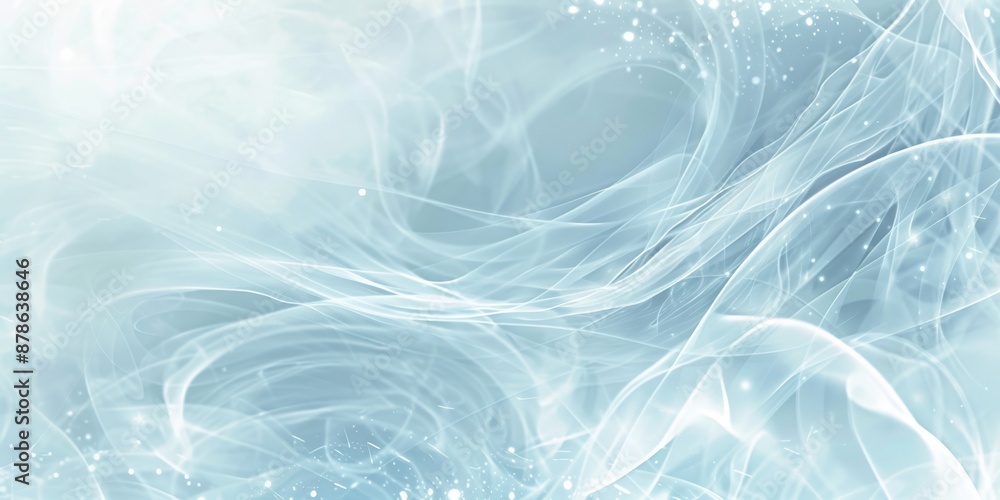 Poster a calming light blue background with flowing waves, creating a serene atmosphere, ideal for artistic