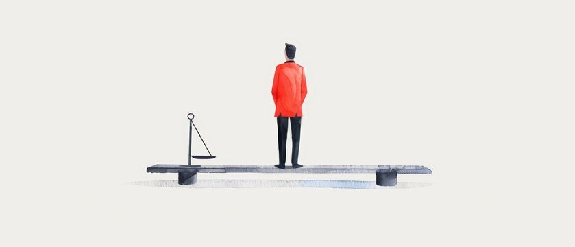 Austerity measures visualized with a stark and minimalist watercolor illustration, isolate on white background with copy space