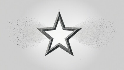 Hand-drawn black and white sketch of a five-pointed star symbol, isolated on a white background