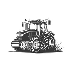 minimalist logo or symbol agricultural machine black color only