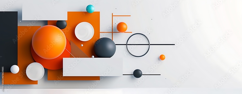 Poster design an abstract image with bright, contrasting colors and clean, geometric shapes, based on the e