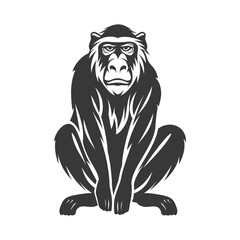 Obraz premium minimalist logo or symbol baboon animal black color only