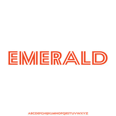 elegant emerald 3d perspective font alphabet, vector set
