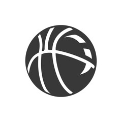 Naklejka premium minimalist logo or symbol basketball ball black color only