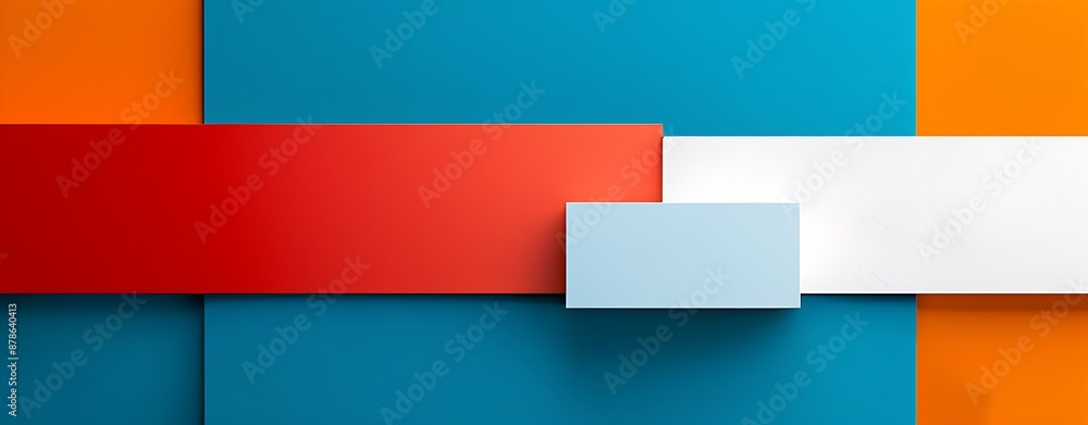 Poster design an abstract image with bright, contrasting colors and clean, geometric shapes, based on the e
