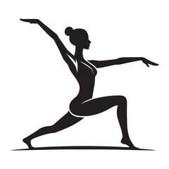 Yoga meditation silhouette vector illustration on white background