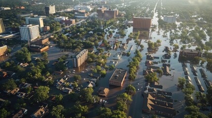 Flooded village