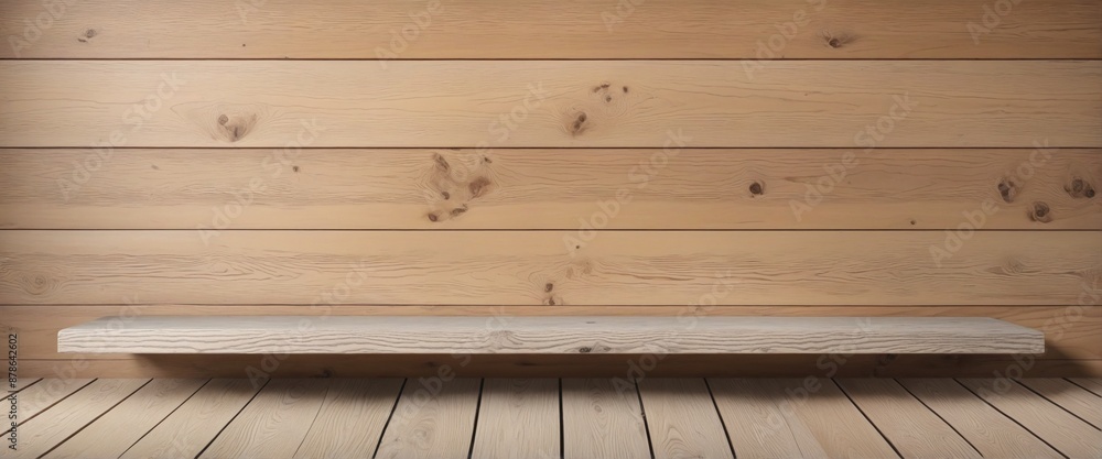 Poster rustic wooden desktop template with blank copy space for product display or design layout