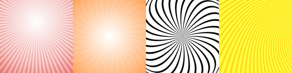 Abstract geometric ray burst background set