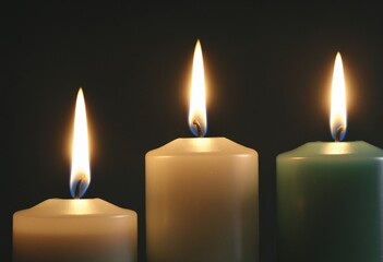 Romantic candlelight illuminates a dark background with a symbolic flame, creating a nostalgic and intimate atmosphere for reflection and remembrance